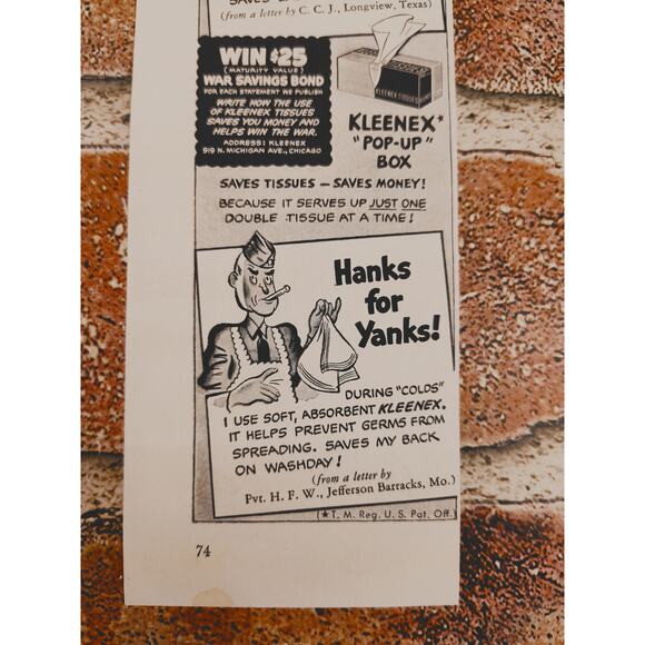 1942 Kleenex "Thrifty Nifty!" Sexy Pinup‎ Lady Drawing WWII Era Vtg Print Ad - Picture 5 of 6